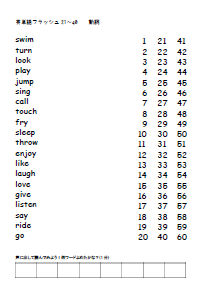 英単語フラッシュ２１ ４０ 語順バラバラはやよみシート けこりん英語教室 児童 小学校英語 幼児 子供英会話教材