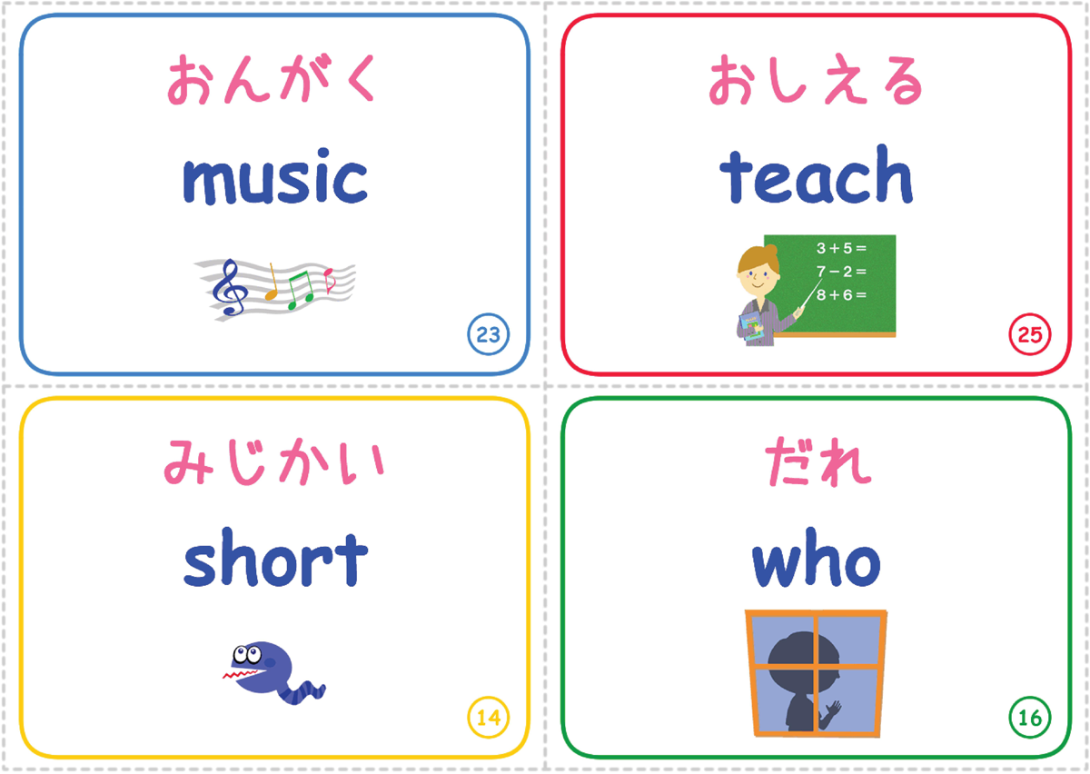 英単語でポン イラスト けこりん英語教室 児童 小学校英語 幼児 子供英会話教材